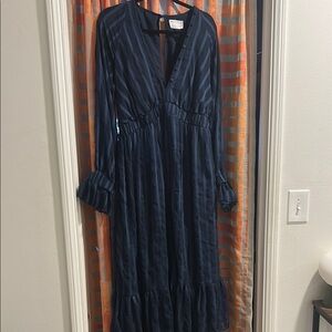 ASOS Curve Green and Blue Long Sleeve Sundress